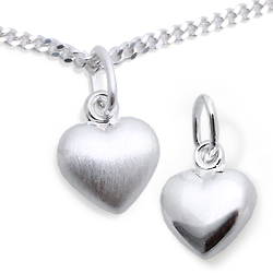 Kinderschmuck Halskette Herzchen mit Kette Silber