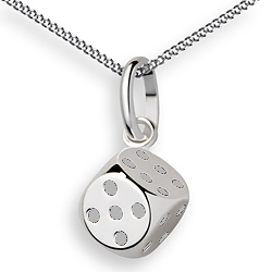  W�rfel mit Kette Silber