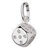  W�rfel ohne Kette Silber