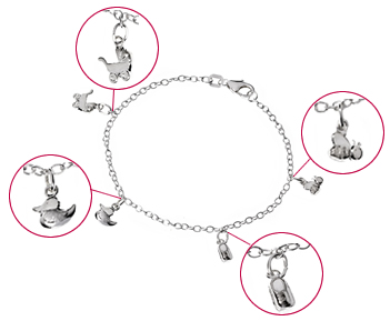 Kinderschmuck Bettelarmband verschiedene Motive Silber