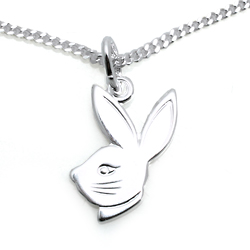 Kinderschmuck Halskette Hase mit Kette Silber