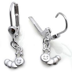 Kinderschmuck Ohrringe Raupe Silber
