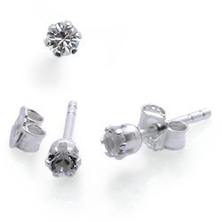 Kinderschmuck Ohrstecker Kristall in Silber