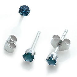 Kinderschmuck Ohrstecker blauer Stein in Silber