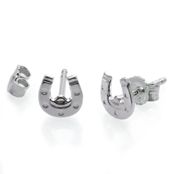 Kinderohrstecker Hufeisen Silber