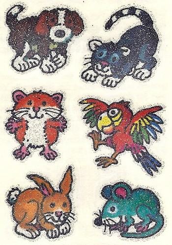 Kindertattoos Set Haustiere mit Glitter