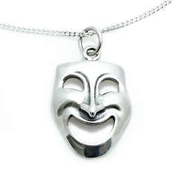 Kinderschmuck Halskette Maske mit Kette Silber