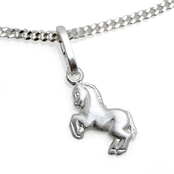 Kinderschmuck Halskette Pferd mit Kette Silber