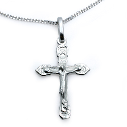 KinderschmuckHalskette Kreuz Jesus mit Kette Silber