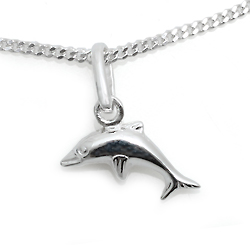 Kinderschmuck Halskette Delphin mit Kette Silber