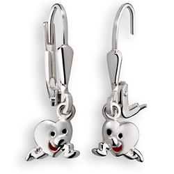 Kinderschmuck Ohrringe laufendes Herz Silber
