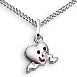 Kinderschmuck Anhnger laufendes Herz mit Kette Silber