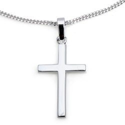 KinderschmuckHalskette glnzendes Kreuz mit Kette Silber