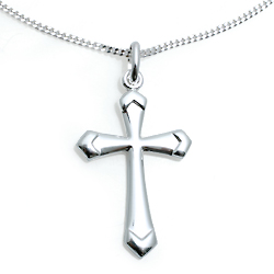 Kinderschmuck Halskette stilvolles Kreuz mit Kette Silber