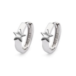 Schmuck Klappcreolen Kinder Stern Silber