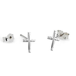 Kinderschmuck Ohrstecker Kreuzchen Silber