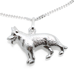 Kinderschmuck Halskette Schäferhund mit Kette Silber