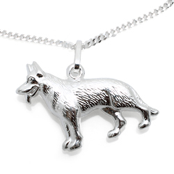 Kinderschmuck Halskette Schferhund mit Kette Silber