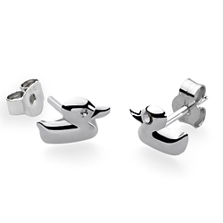 Kinderschmuck Ohrstecker Ente Silber