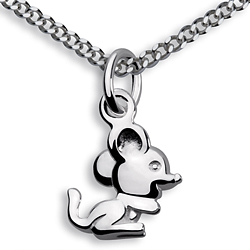 Anhänger Maus mit Kette Silber