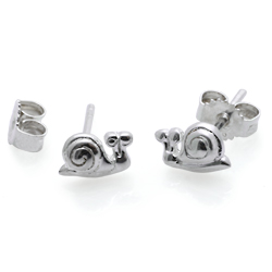 Kinderohrstecker Schnecke Silber