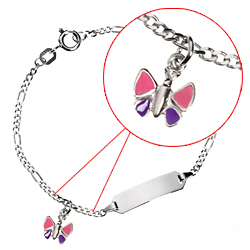 Identittsarmband Schmetterling lila/pink