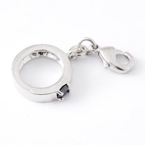 Charm Kinderschmuck Ring Stein schwarz 925er Silber