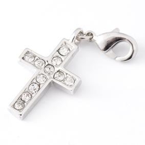 Charm Kinderschmuck Kreuz wei 925er Silber