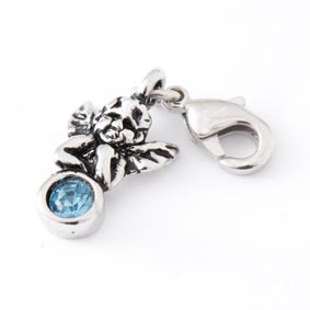 Charm Kinderschmuck Engel mit Stein in blau