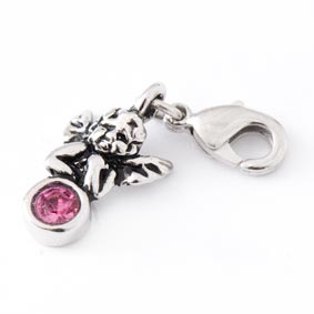 Charm Kinderschmuck Engel mit rosa Stein