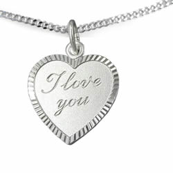 925er Silber Anhnger Herz -I Love you - mit Kette