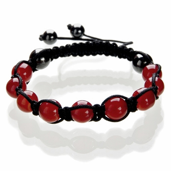 Shamballa Armband Glasperlen rot