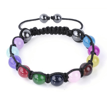 Shamballa Armband Glasperlen Hmatit bunt