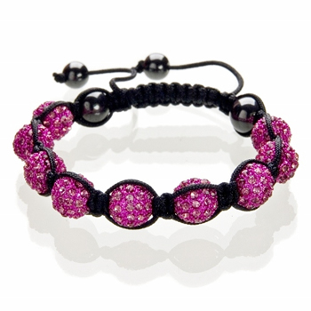 Shamballa Armband Hmatit Kristall pink