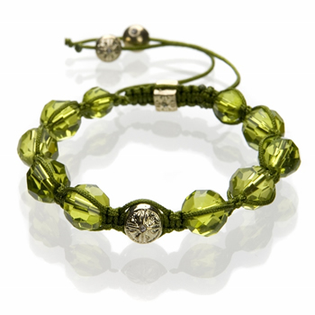 Shamballa Armband Glasperlen grn klar