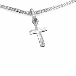 925er Silber Kreuz diamantiert mit Kette