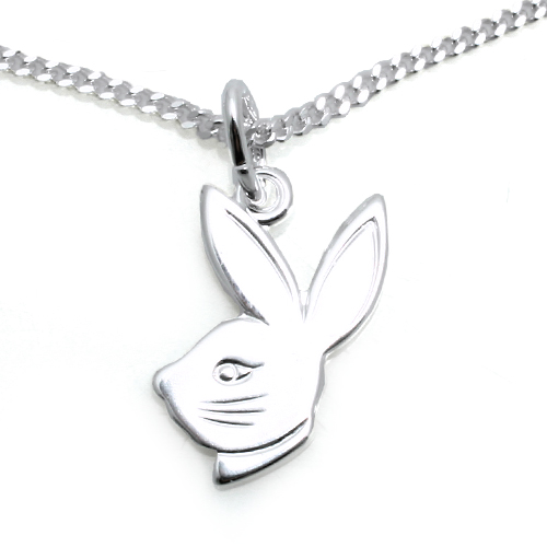 Kinderschmuck Halskette Hase mit Kette Silber