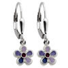Kinderschmuck Ohrringe lila Blume mit Stein