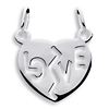 Partnerkette Doppelherz Love mit Ketten 925er Silber