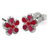 Kinderschmuck Ohrstecker rote Blume mit Stein