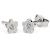 Kinderschmuck Ohrstecker Blume Zirkonia wei�