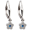 Kinderschmuck Ohrringe Blume Zirkonia safir