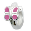 Schmuck Klappcreolen rosa Schmetterling Silber