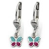 Kinderschmuck Ohrringe Schmetterling pink/t�rkis Silber