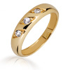 Taufring mit Kette 3 Zirkonia-Steine wei� 333er Gold