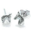 Kinder Ohrstecker Pferdekopf Silber