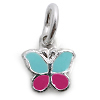 Kinderschmuck Halskette Schmetterling pink/t�rkis mit Kette Silber