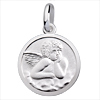 Schutzengel runder Anh�nger Engel mit Kette Silber