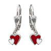 Kinderschmuck Ohrringe Herzen rot/weiss
