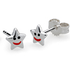 Kinderschmuck Ohrstecker Stern Gesicht in rot Silber